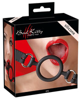 Bad Kitty Black Silicone Ring Gag 5 cm Adjustable Straps Gags